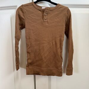 Jamie Kay Caramel Ribbed Henley Top